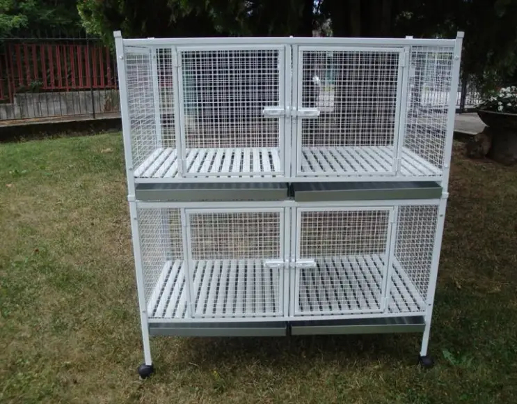 Stackable two-seater dog and cat cage 120x60 cm